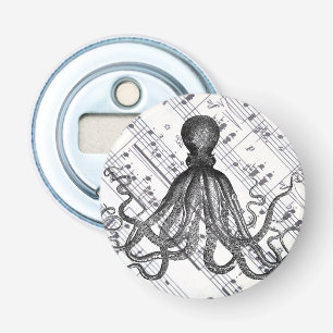 steampunk muziek nautische zee- octopus button flesopener