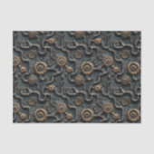Steampunk-netwerk van tandwielen en buizen BL8 Dec Tissuepapier (Voorkant)