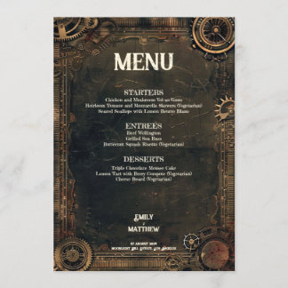 Steampunk Noir Affair Bruiloft Menu