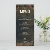 Steampunk Noir Affair Bruiloft Menu (Staand voorkant)