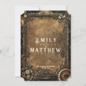 Steampunk Noir Affair Faire-part de mariage (Dos)