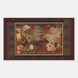 Steampunk Nostalgische Victoriaans Collage Art Rechthoekige Sticker