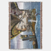 Steampunk oceaanbibliotheek deken (Voorkant Verticaal)