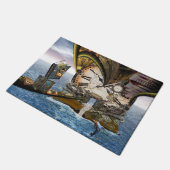 Steampunk oceaanbibliotheek deurmat (Schuin)