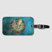 Steampunk Octopus & Clockwork Gears Bagagelabel (Voorkant (horizontaal))