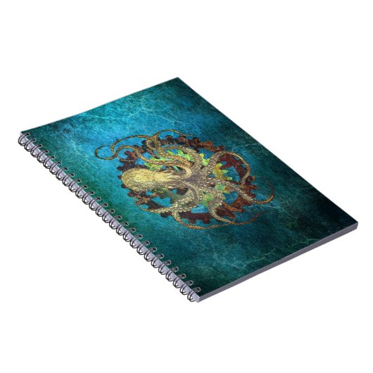 Steampunk Octopus & Clockwork Gears Notitieboek (Rechterzijde)