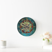 Steampunk Octopus & Clockwork Gears Ronde Klok (Huis)
