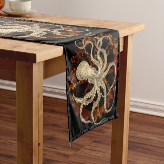 Steampunk Octopus en Rusty Clockwork Gear Korte Tafelloper (Voorbeeld)