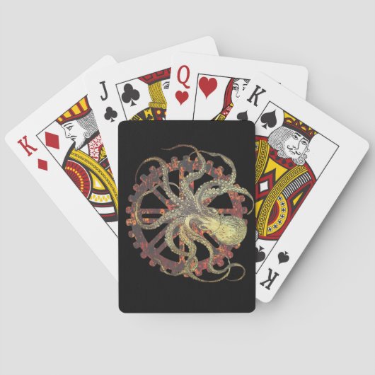 Steampunk Octopus & Gear Classic Paring Cards Pokerkaarten (Achterkant)