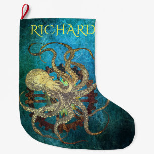 Steampunk Octopus & Klokwerk Tandwielen Grote Kerstsok