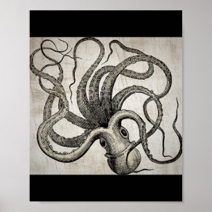 Steampunk Octopus Poster