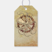 Steampunk Octopus & Rusty Clockwork Gear Cadeaulabel (Achterkant)