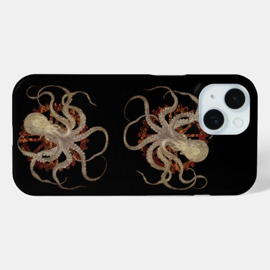 Steampunk Octopus & Rusty Clockwork Gear Case-Mate iPhone Case (Achterkant (horizontaal))