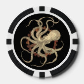 Steampunk Octopus & Rusty Clockwork Gear Poker Chips (Voorkant)