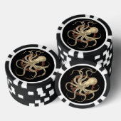 Steampunk Octopus & Rusty Clockwork Gear Poker Chips (Opstapeling)