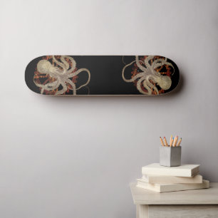 Steampunk Octopus & Rusty Clockwork Gear Skateboard