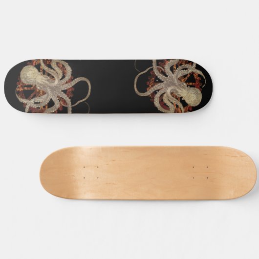 Steampunk Octopus & Rusty Clockwork Gear Skateboard (Horizontaal)
