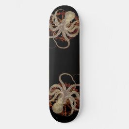 Steampunk Octopus & Rusty Clockwork Gear Skateboard