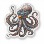 Steampunk Octopus Sticker (Voorkant)