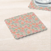  Steampunk Old Lock Key Red Poppy Kartonnen Onderzetters (Gebogen)