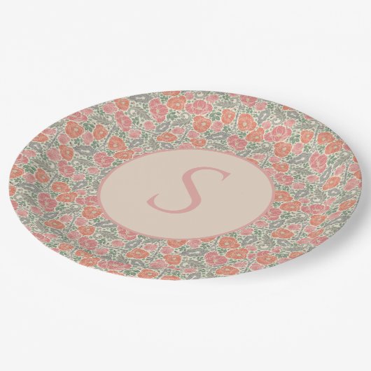  Steampunk Old Lock Key Red Poppy Papieren Bordje (Gekanteld)