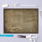 Steampunk Old Train Locomotive Industrial  Tissuepapier (Craft)