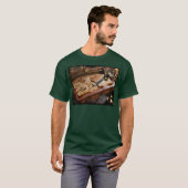 Steampunk Olde Wereldkaart en -bureau T-shirt (Voorkant volledig)
