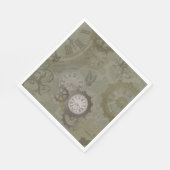 Steampunk olijfgroen  afdrukken servet (Hoek)