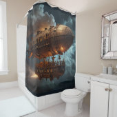 Steampunk Onderwaterboot Douchegordijn (In situ)