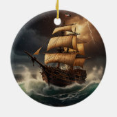 Steampunk Onderwaterboot Keramisch Ornament (Achterkant)