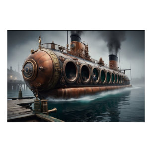 Steampunk Onderwaterboot Perfect Poster
