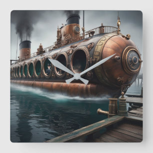 Steampunk Onderwaterboot Vierkante Klok