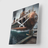Steampunk Onderwaterboot Vierkante Klok (Hoek)