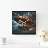 Steampunk Onderwaterboot Vierkante Klok (Huis)