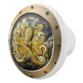 Steampunk onderzeeër Porthole Octopus Keramische Knop (Rechts)