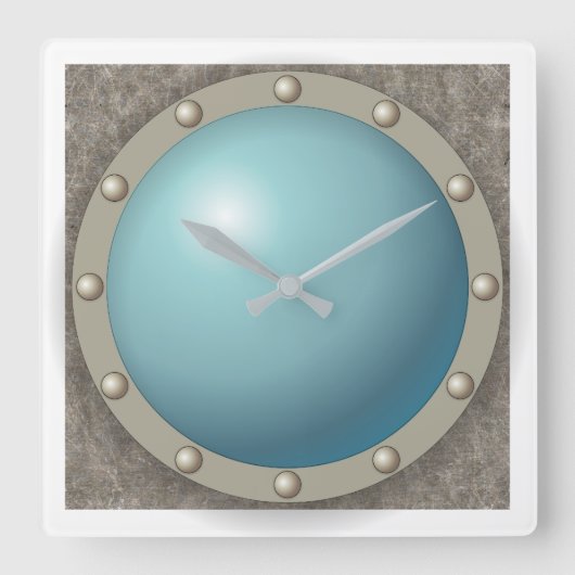 Steampunk-onderzeehaven Vierkante Klok (Voorkant)