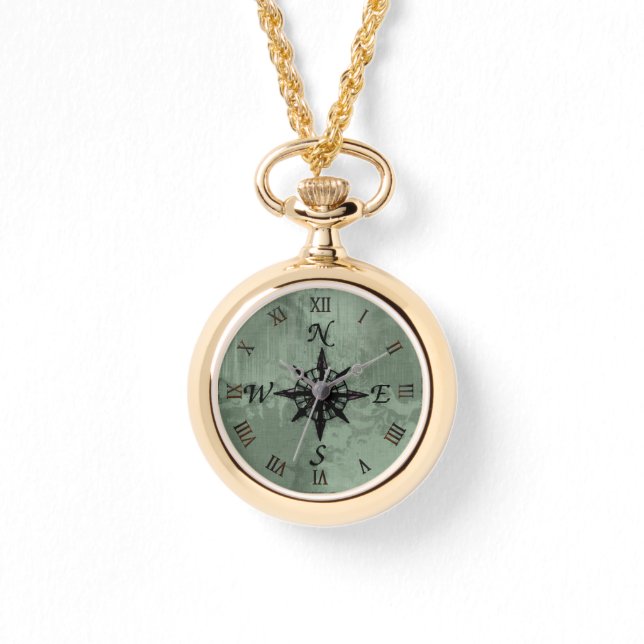  Steampunk - ontwerp van het oude Compass-Roos Horloge (Voorkant)