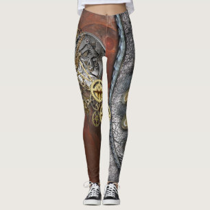 Steampunk op leer leggings