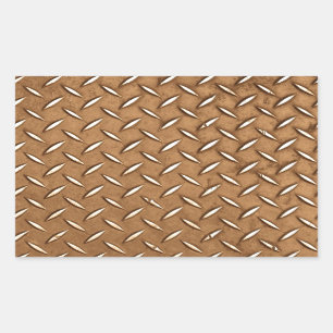 Steampunk Oud Messing Plating Metal Effect Rechthoekige Sticker