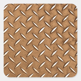 Steampunk Oud Messing Plating Metal Effect Vierkante Sticker