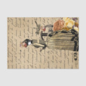 Steampunk Oude Victoriaans Gouden Dame Vrouw Tissuepapier (Voorkant)