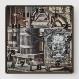 Steampunk Oude Westen met Vaten en Veilig Vierkante Klok