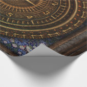 Steampunk ouderwetse koperklokwerk cadeaupapier (Hoek)