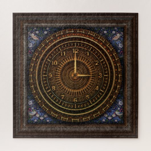 Steampunk  ouderwetse koperklokwerk legpuzzel (Verticaal)