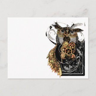 Steampunk Owl Briefkaart