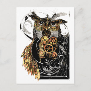 Steampunk Owl Briefkaart