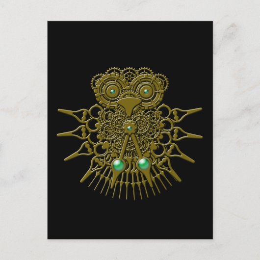 Steampunk Owl Briefkaart (Voorkant)