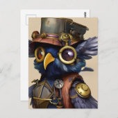 Steampunk Owl Briefkaart (Voorkant / Achterkant)
