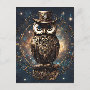 Steampunk Owl Briefkaart