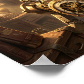 steampunk owl clockwork art poster (Coin)